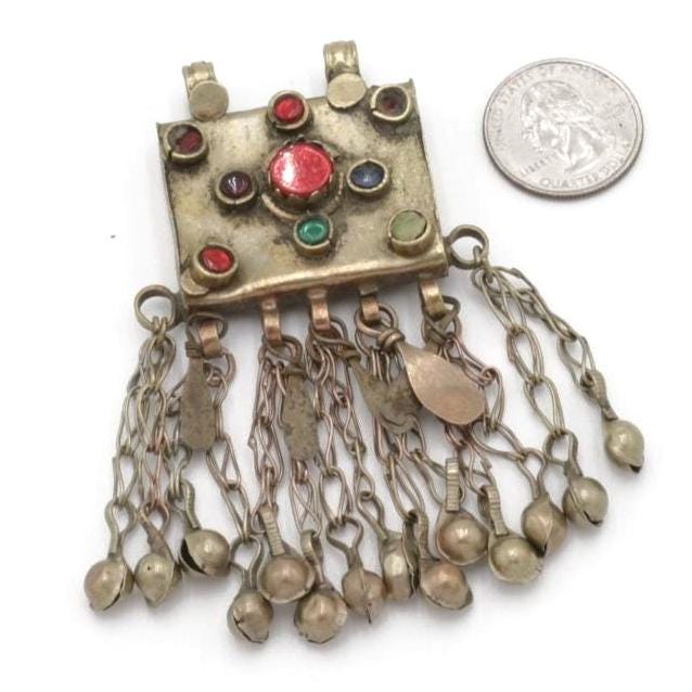 Vintage Afghan Kuchi Tribal Pendants: Handmade Jewelry for Belly Dance, Stage Performances & Statement Pieces