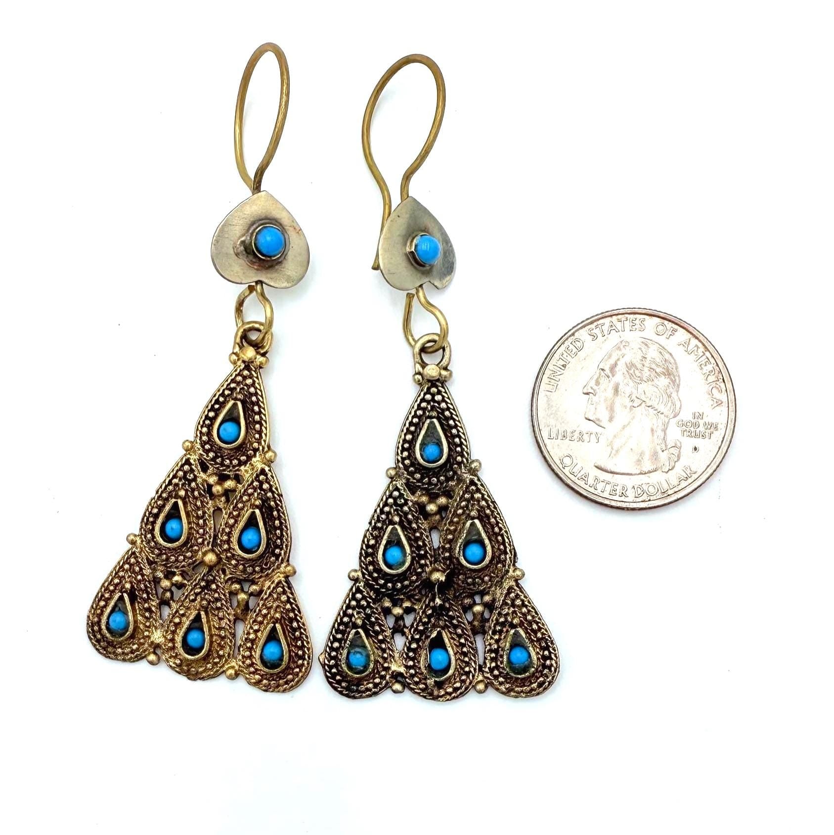 Vintage Afghani Tribal Statement Earrings