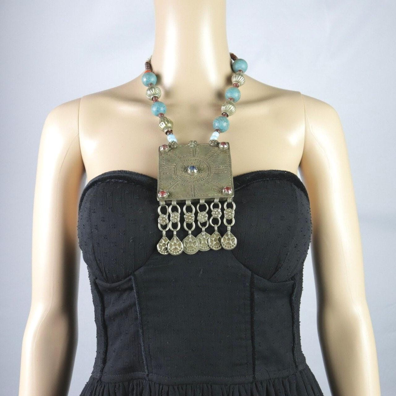 Afghan Vintage Statement Beaded Necklace