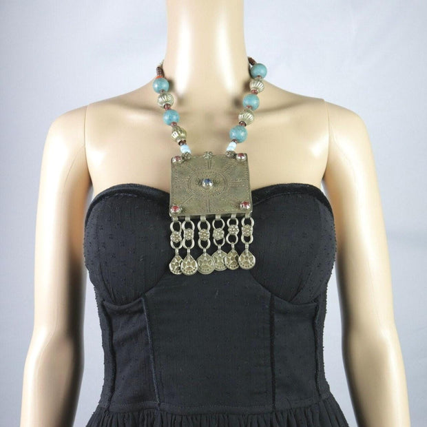 Afghan Vintage Statement Beaded Necklace