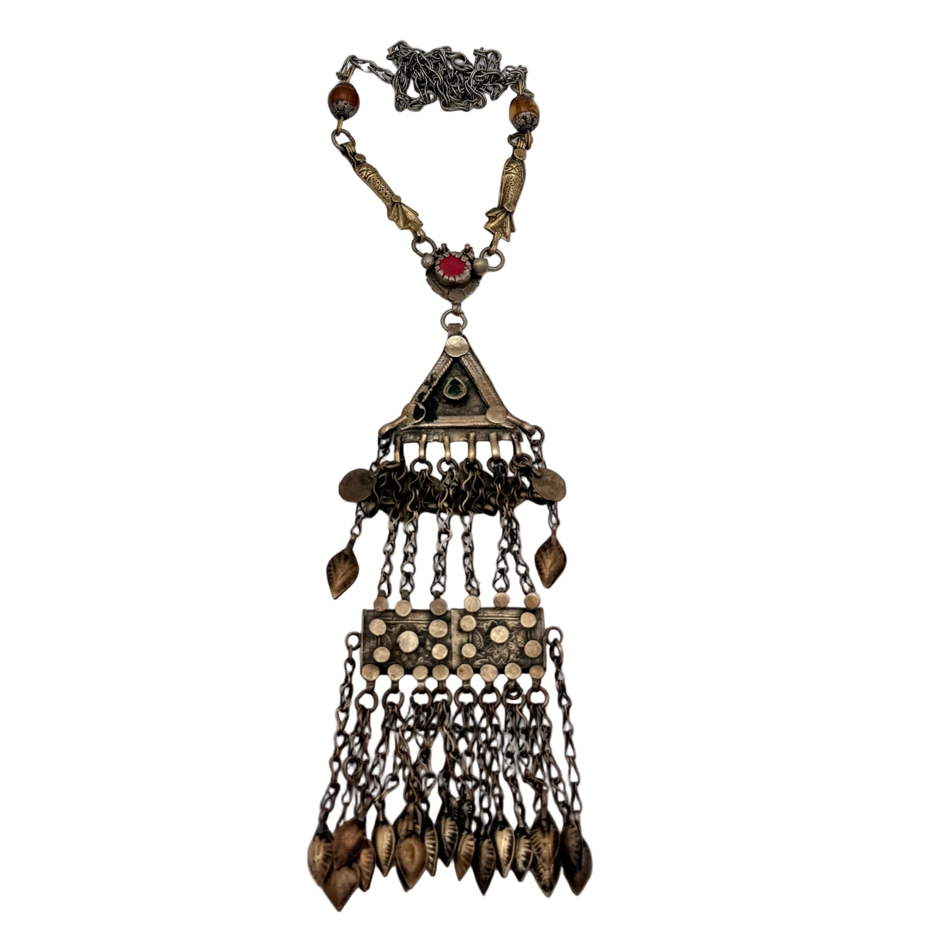 Vintage Afghani Handmade Pendant  Necklace