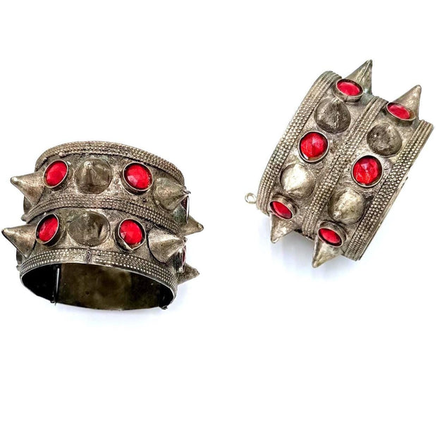 Vintage Afghan Tribal Spiked Cuff Bracelets