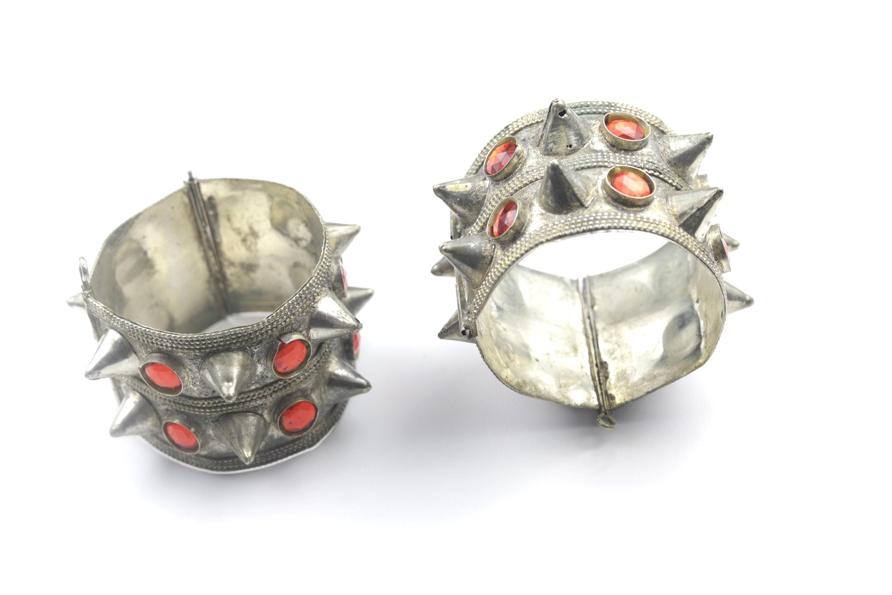 Vintage Afghan Tribal Spiked Cuff Bracelets