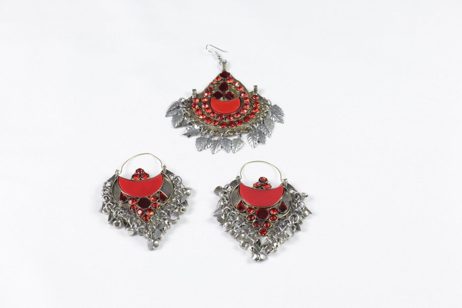 Afghan Bridal Jewelry Set red