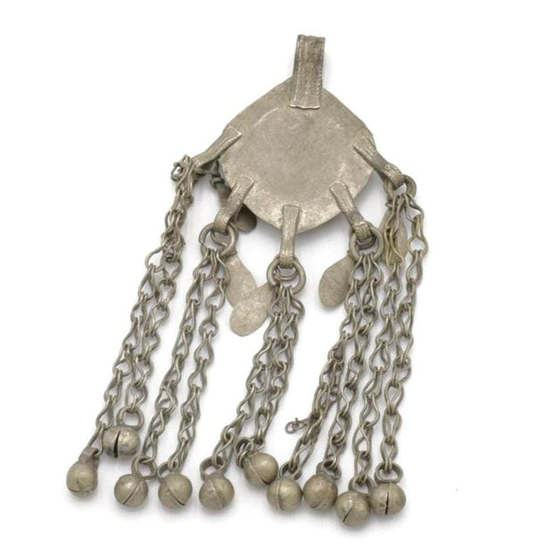 Vintage Afghan Kuchi Tribal Pendant - Handmade Red Jewelry for Belly Dance & Statement Necklaces