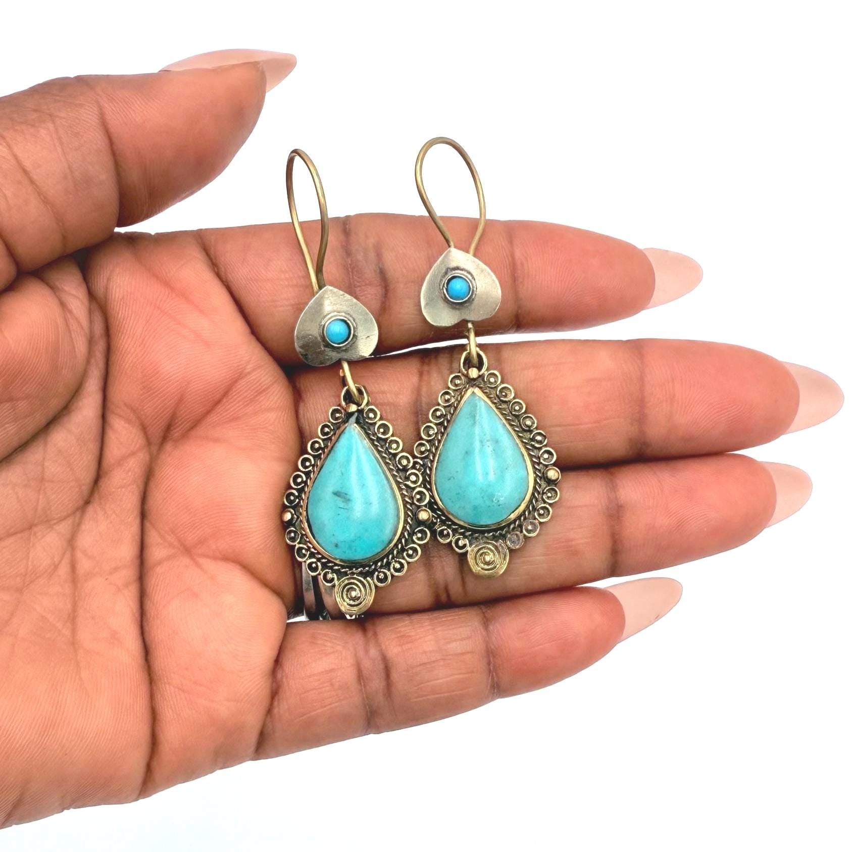 Vintage Afghan Teardrop Earrings