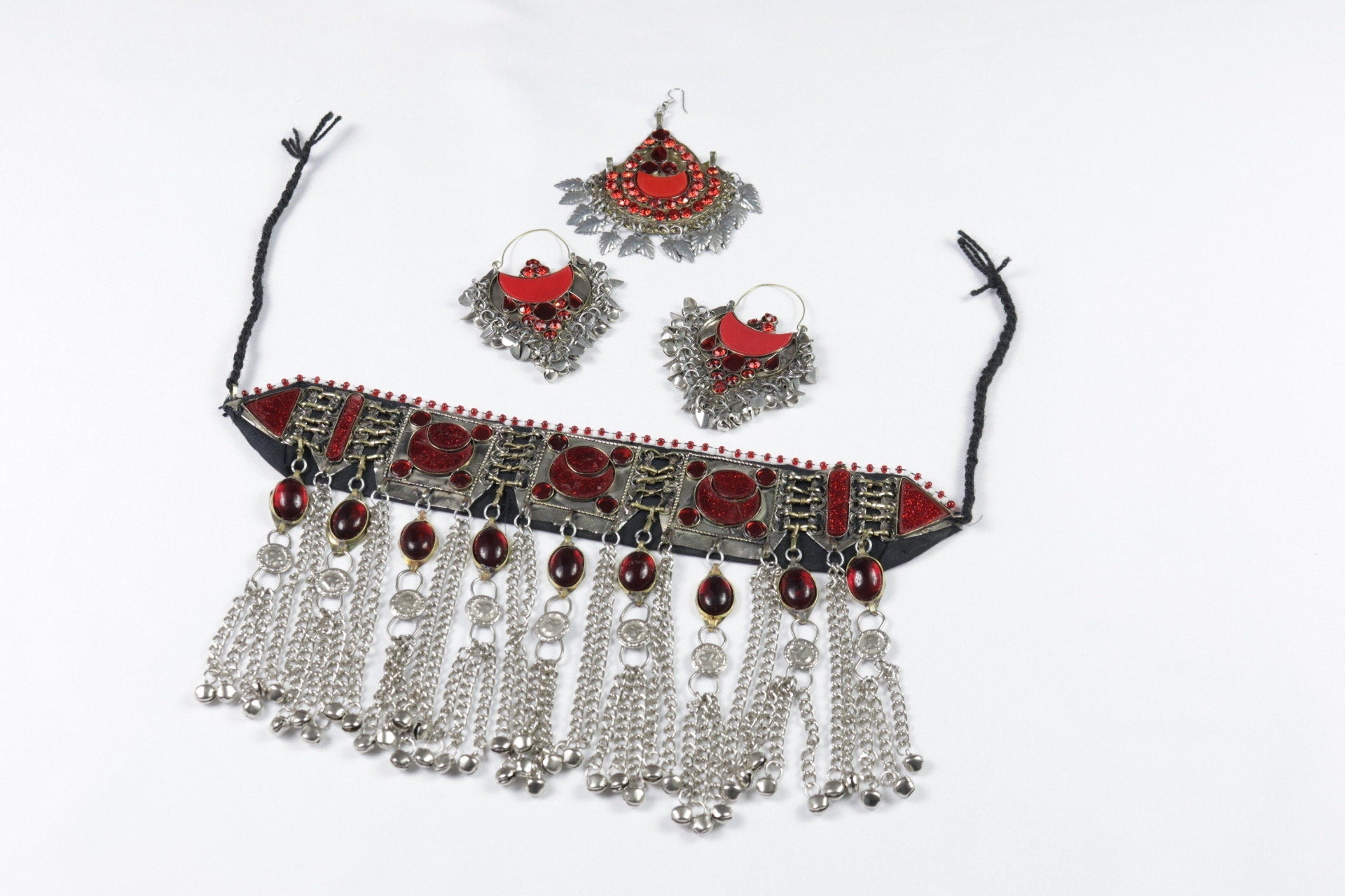 Afghan Bridal Jewelry Set red
