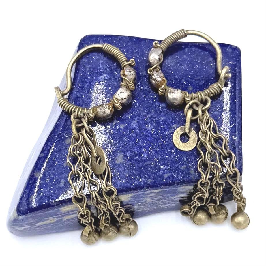 Vintage Hoops - Handmade Hoops - Kuchi Hoops - Afghan Kuchi Hoops - Tribal Jewelry - Hipster Earring