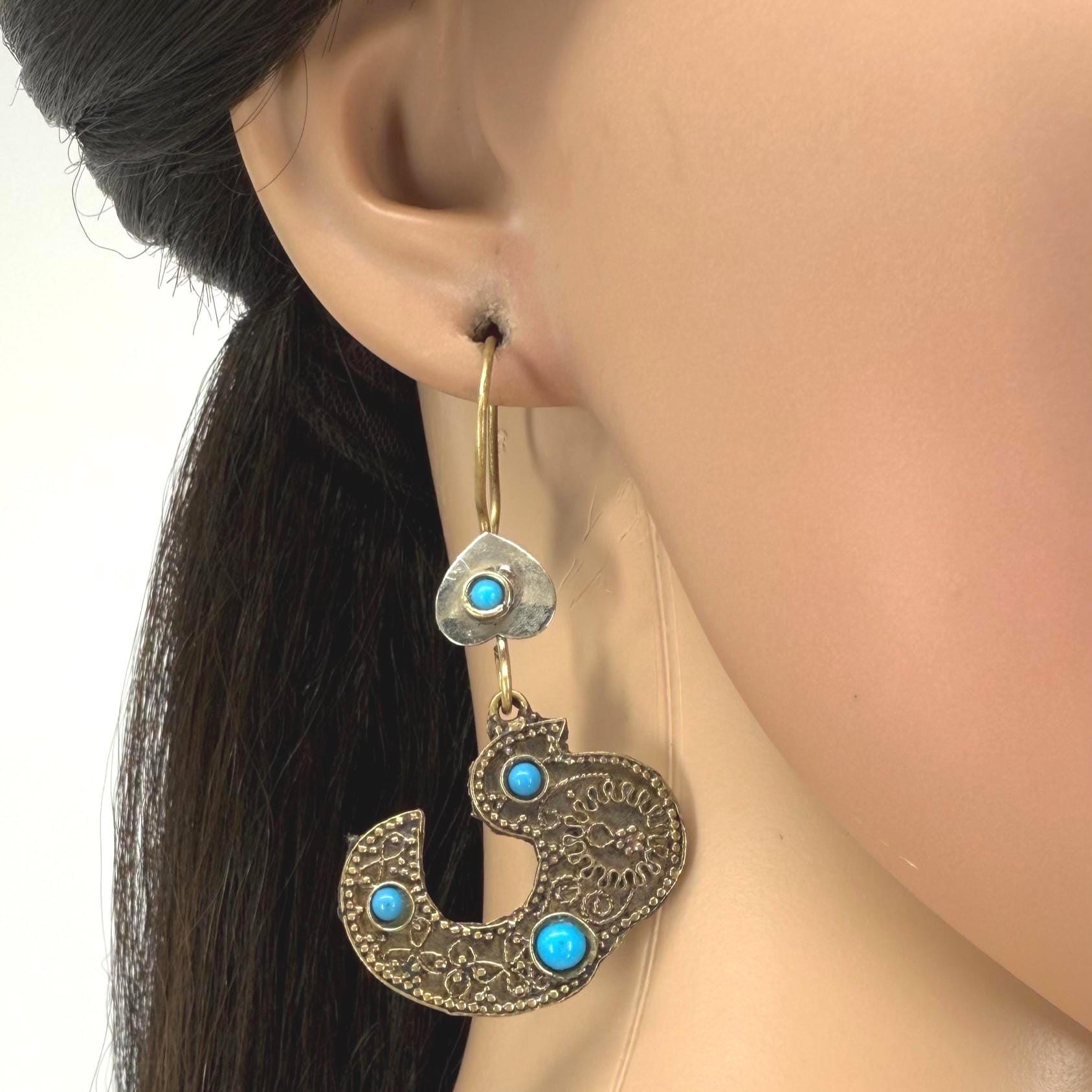 Afghan Vintage Handcrafted Bird Earrings Set