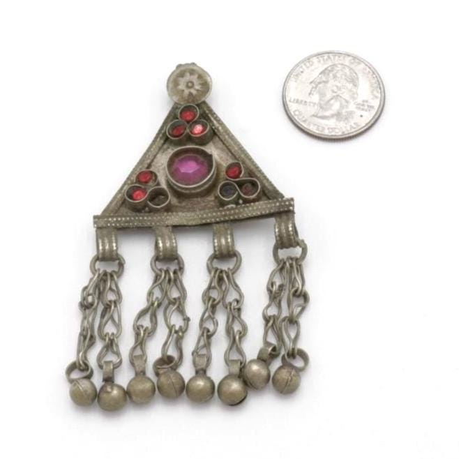 Vintage Afghan Kuchi Tribal Pendants: Handmade Belly Dance Jewelry for Statement Necklaces & Stage Wear