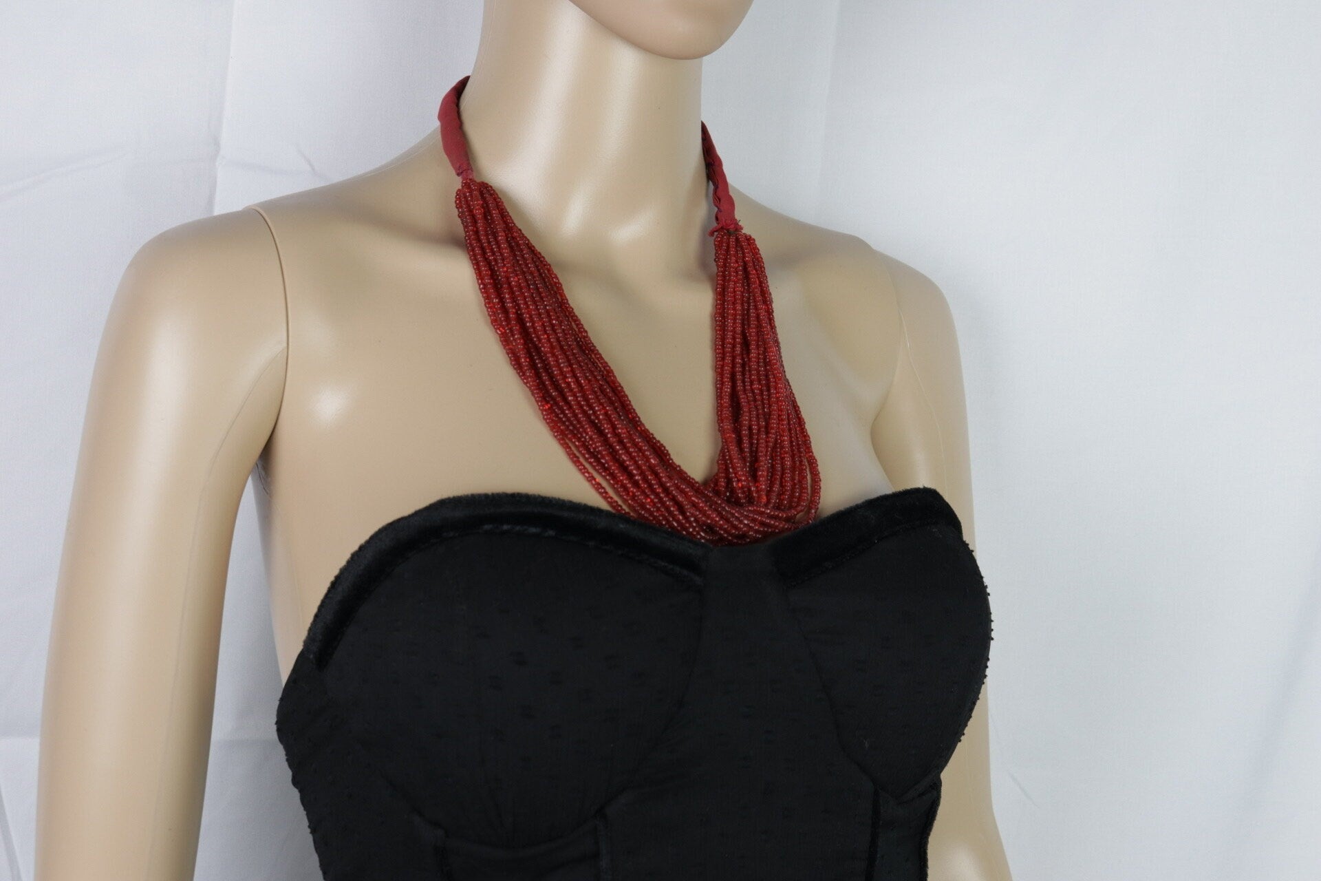 Afghan Seed Beads Necklace, Multi Strands Necklace, Tribal Belly Dance Necklace, Red Color Necklace, Mix Charm Necklace, Afghan Necklace,