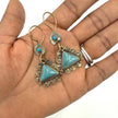 Vintage Afghan Triangle Earrings