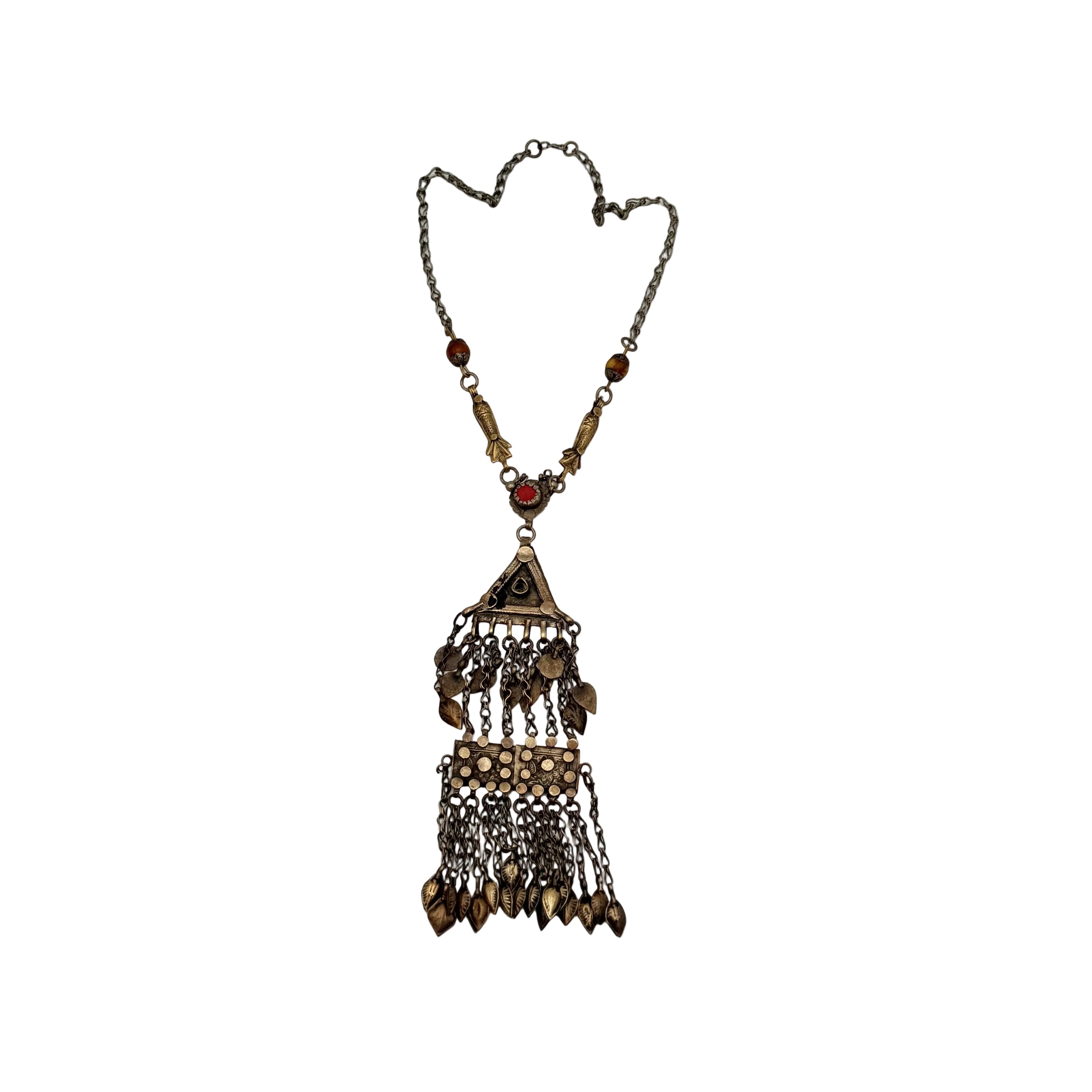 Vintage Afghani Handmade Pendant  Necklace