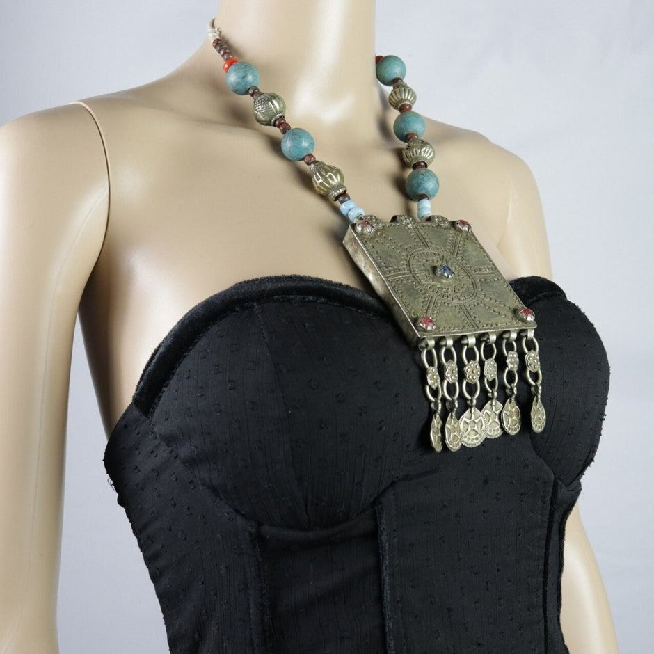 Afghan Vintage Statement Beaded Necklace