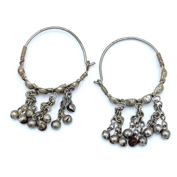 Vintage Handmade Kuchi Hoops Earrings