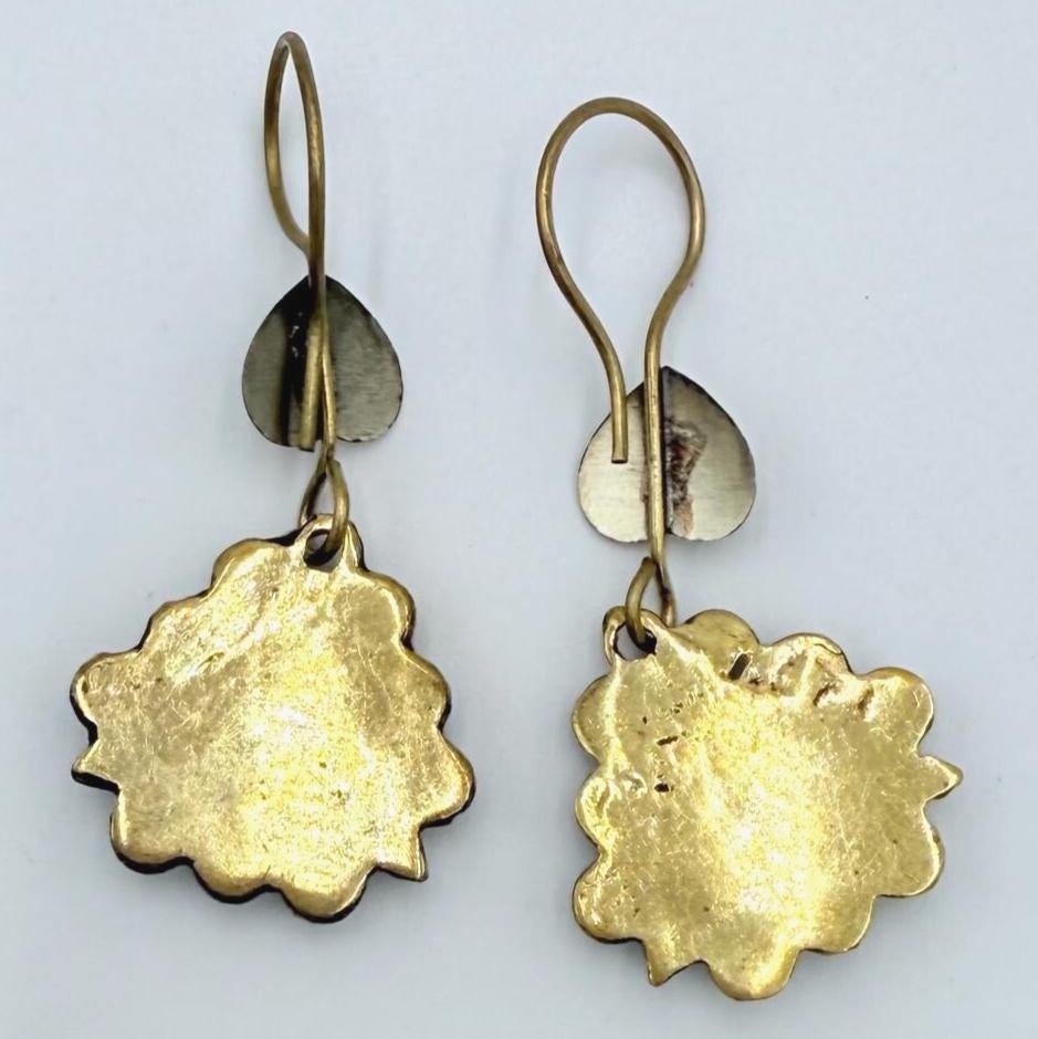 Vintage Afghan Triangle Earrings