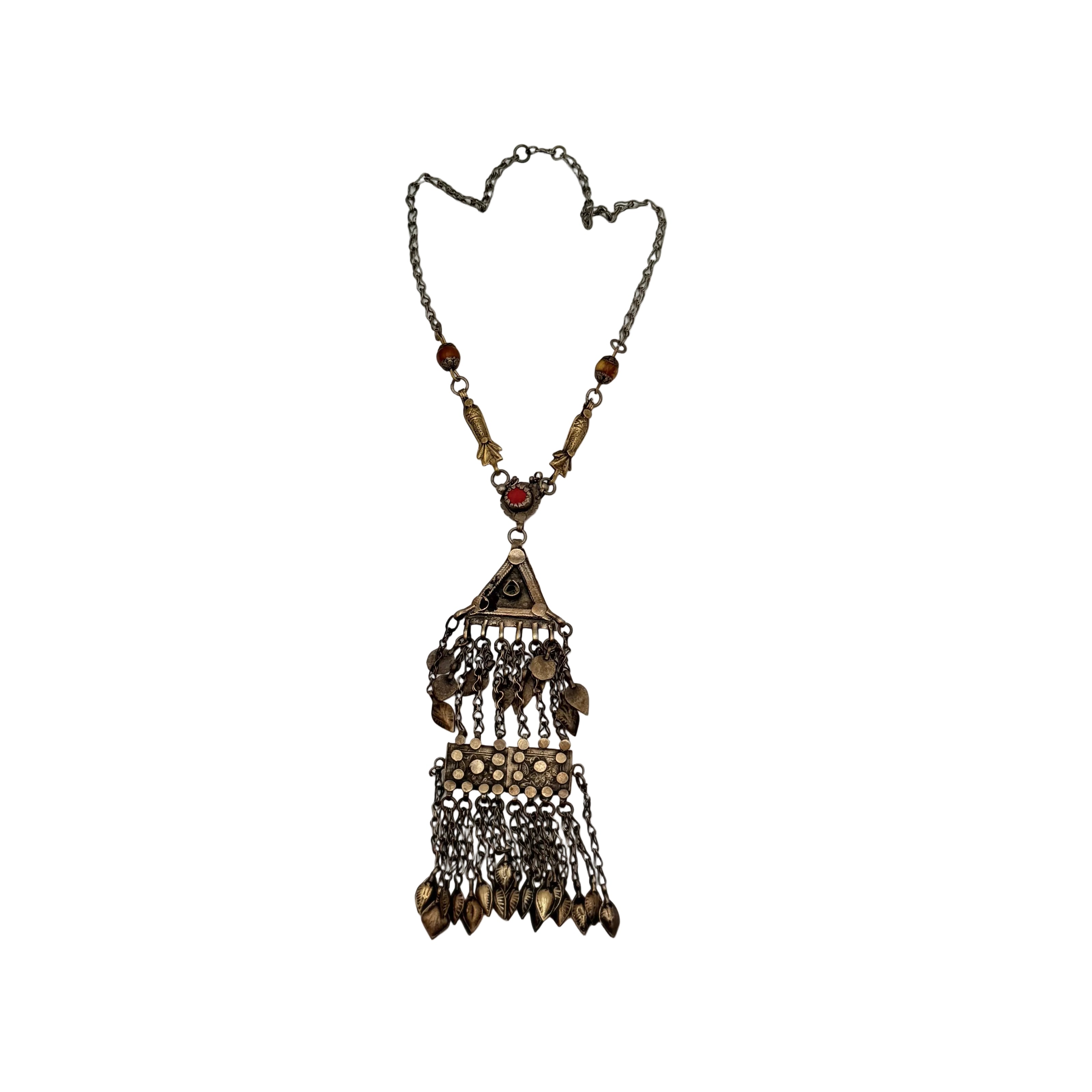 Vintage Afghani Handmade Pendant  Necklace