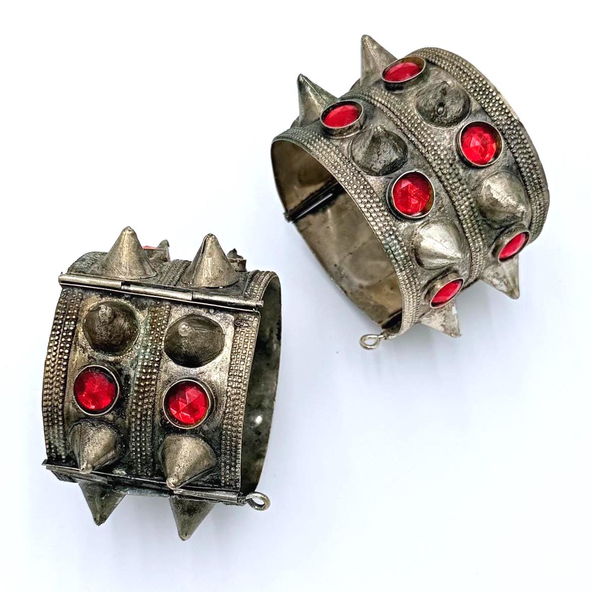 Vintage Afghan Tribal Spiked Cuff Bracelets