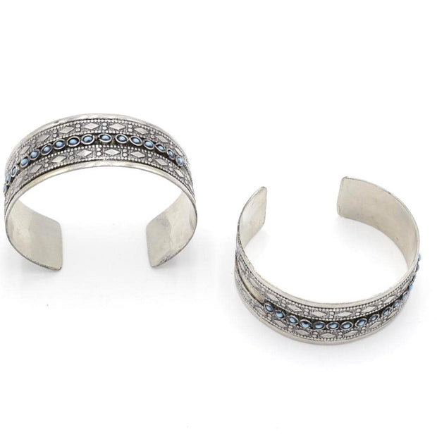 Bohemian Afghani Kuchi Adjustable Cuff Bracelet Set