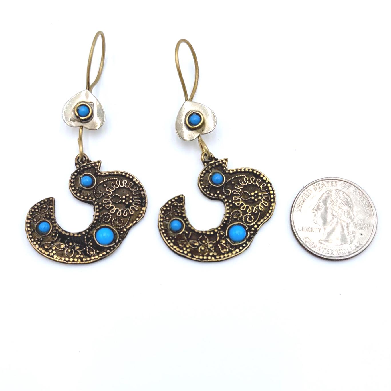 Afghan Vintage Handcrafted Bird Earrings Set