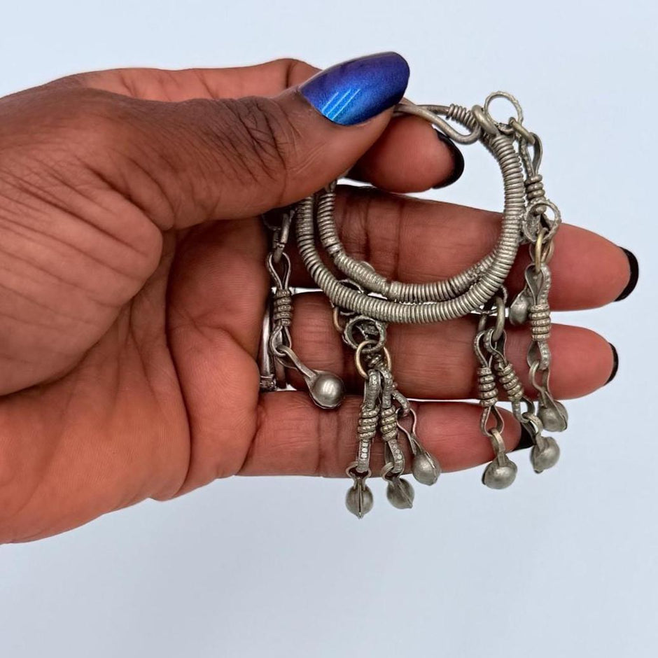 Vintage Afghan Tribal Hoop Earrings