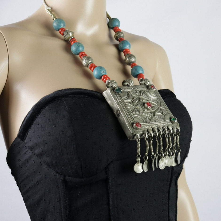 Vintage Afghan Ethnic Necklace Large