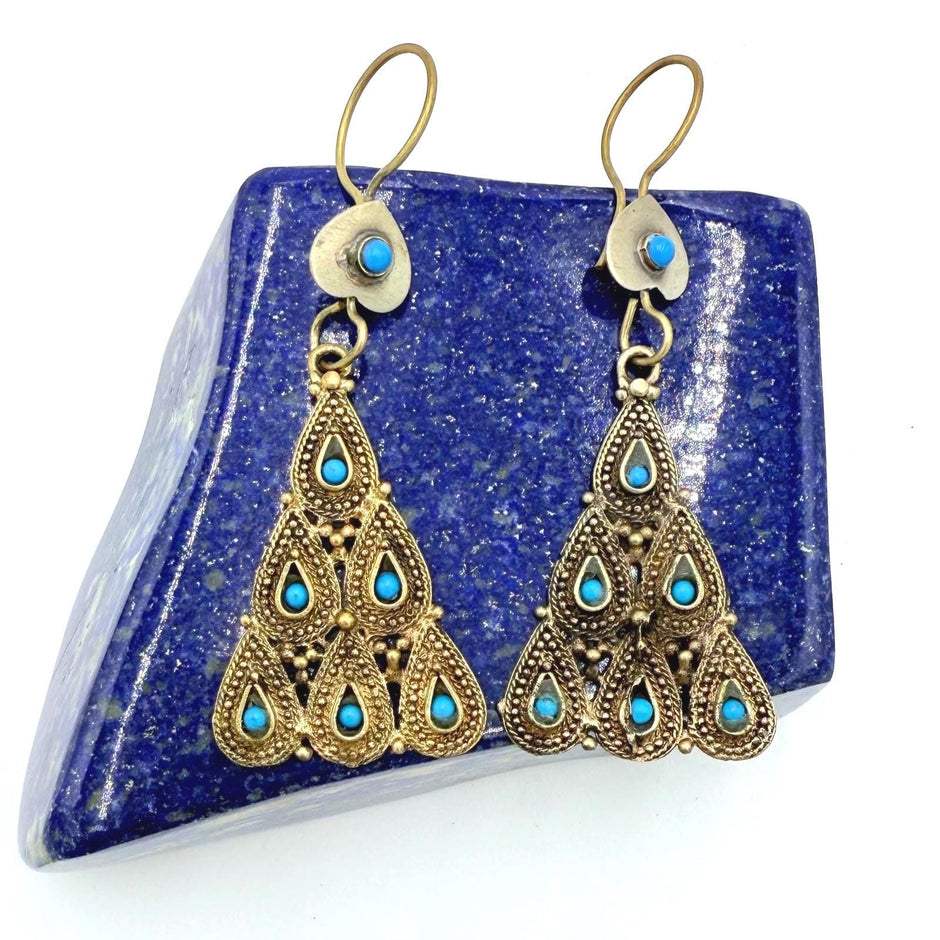 Vintage Afghani Tribal Statement Earrings
