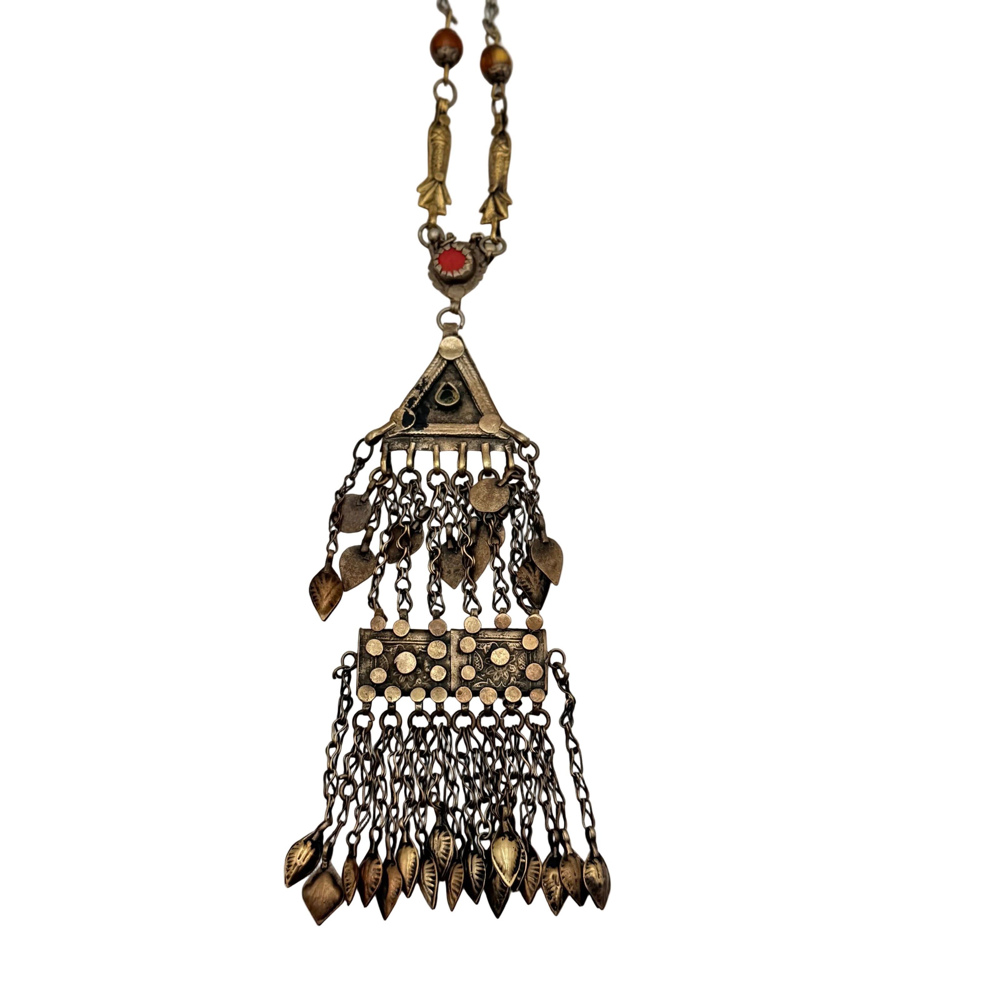 Vintage Afghani Handmade Pendant  Necklace