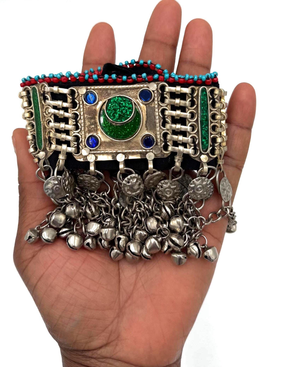 Green Vintage Style Afghan Choker Necklace