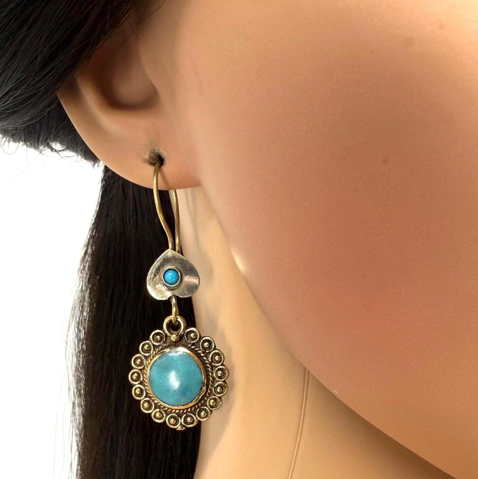 Vintage Afghan Triangle Earrings