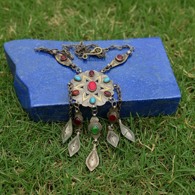 Vintage Afghani Handmade Pendant  Necklace