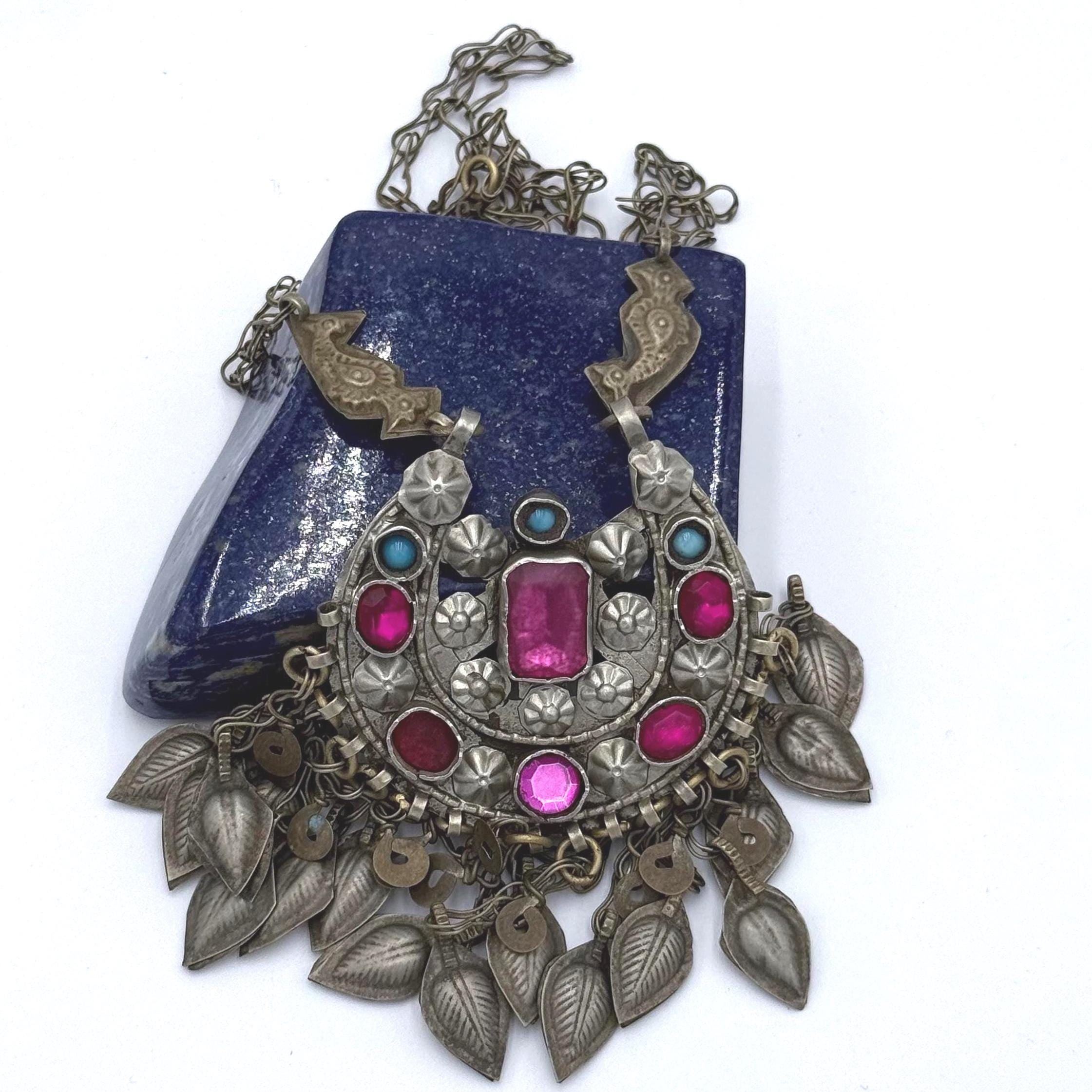 Vintage Afghan Statement Pendant Necklace