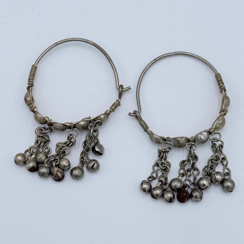 Vintage Handmade Kuchi Hoops Earrings