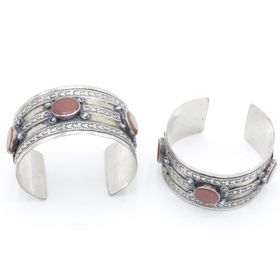 Bohemian Afghan Kuchi Adjustable Cuff Bracelet Set