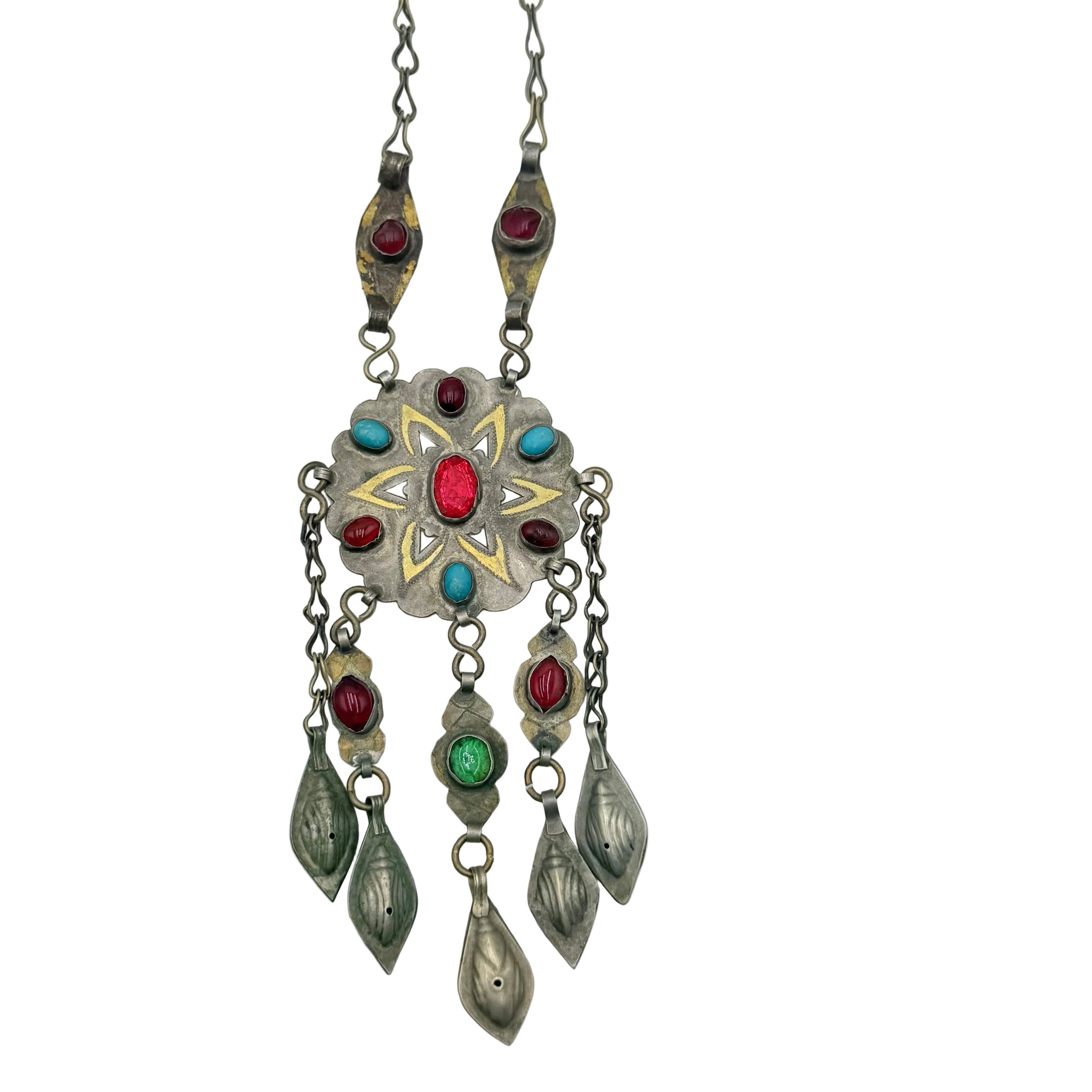 Vintage Afghani Handmade Pendant  Necklace