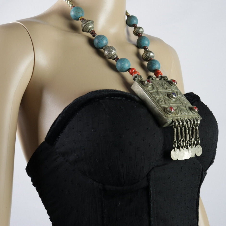 Vintage Beaded Statement Necklace