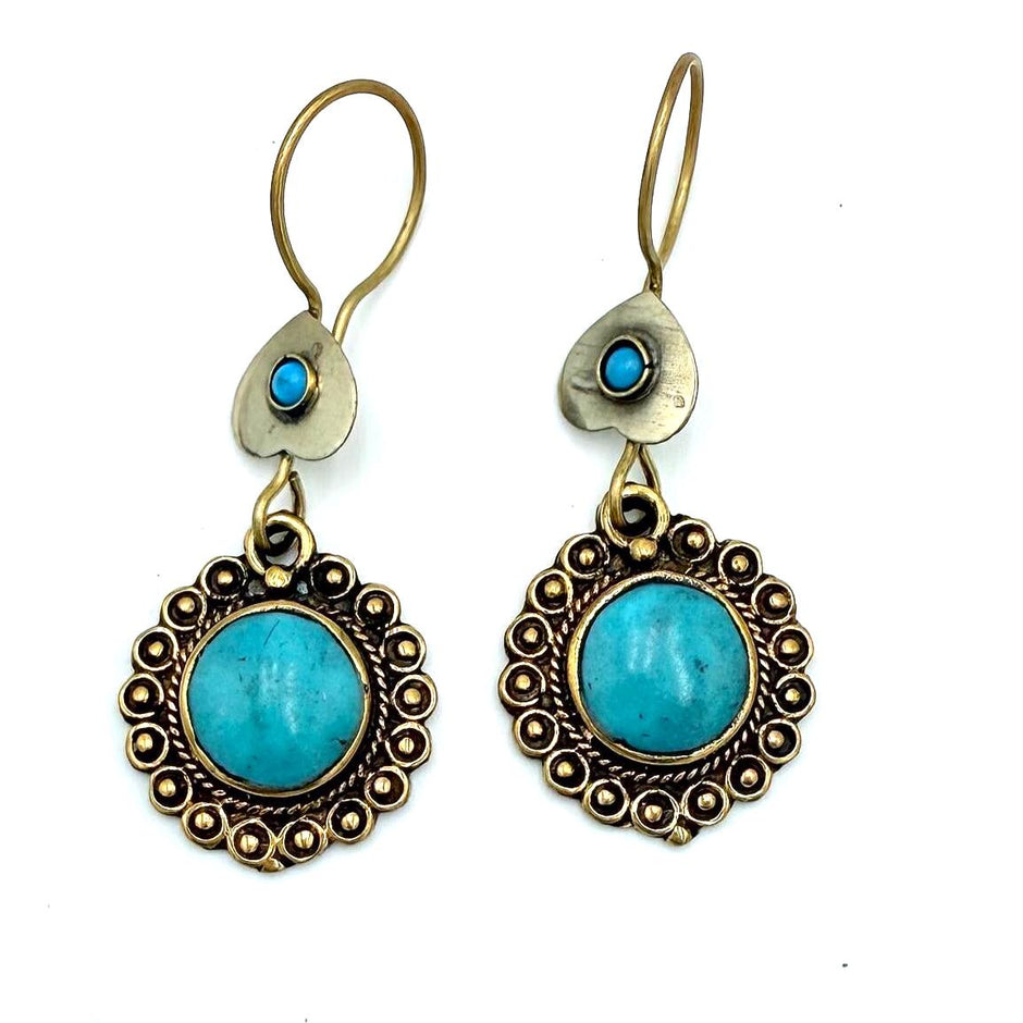 Vintage Afghan Triangle Earrings