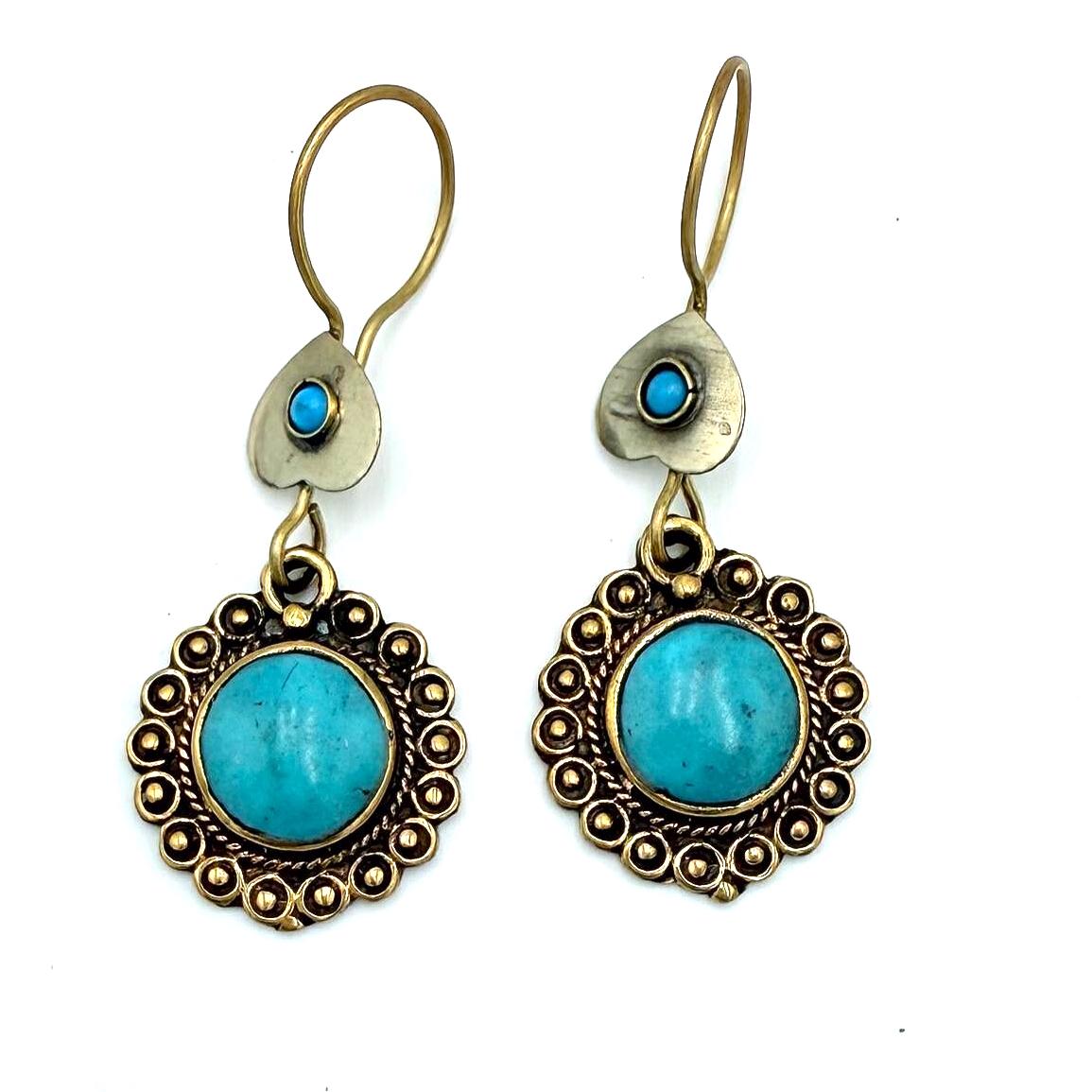 Vintage Afghan Triangle Earrings