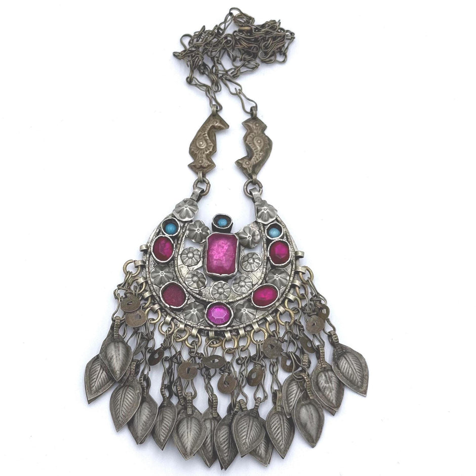 Vintage Afghan Statement Pendant Necklace
