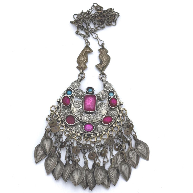 Vintage Afghan Statement Pendant Necklace