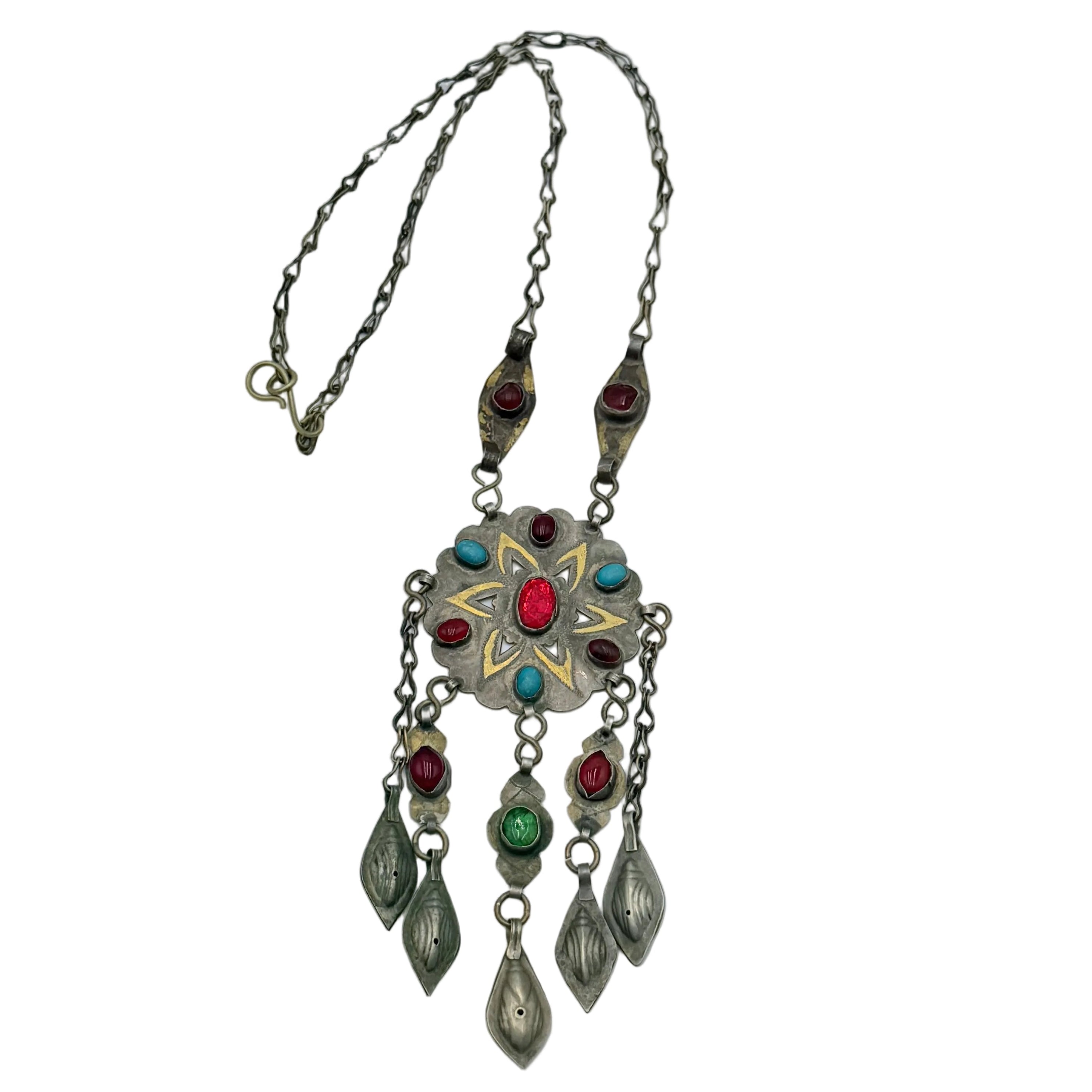 Vintage Afghani Handmade Pendant  Necklace