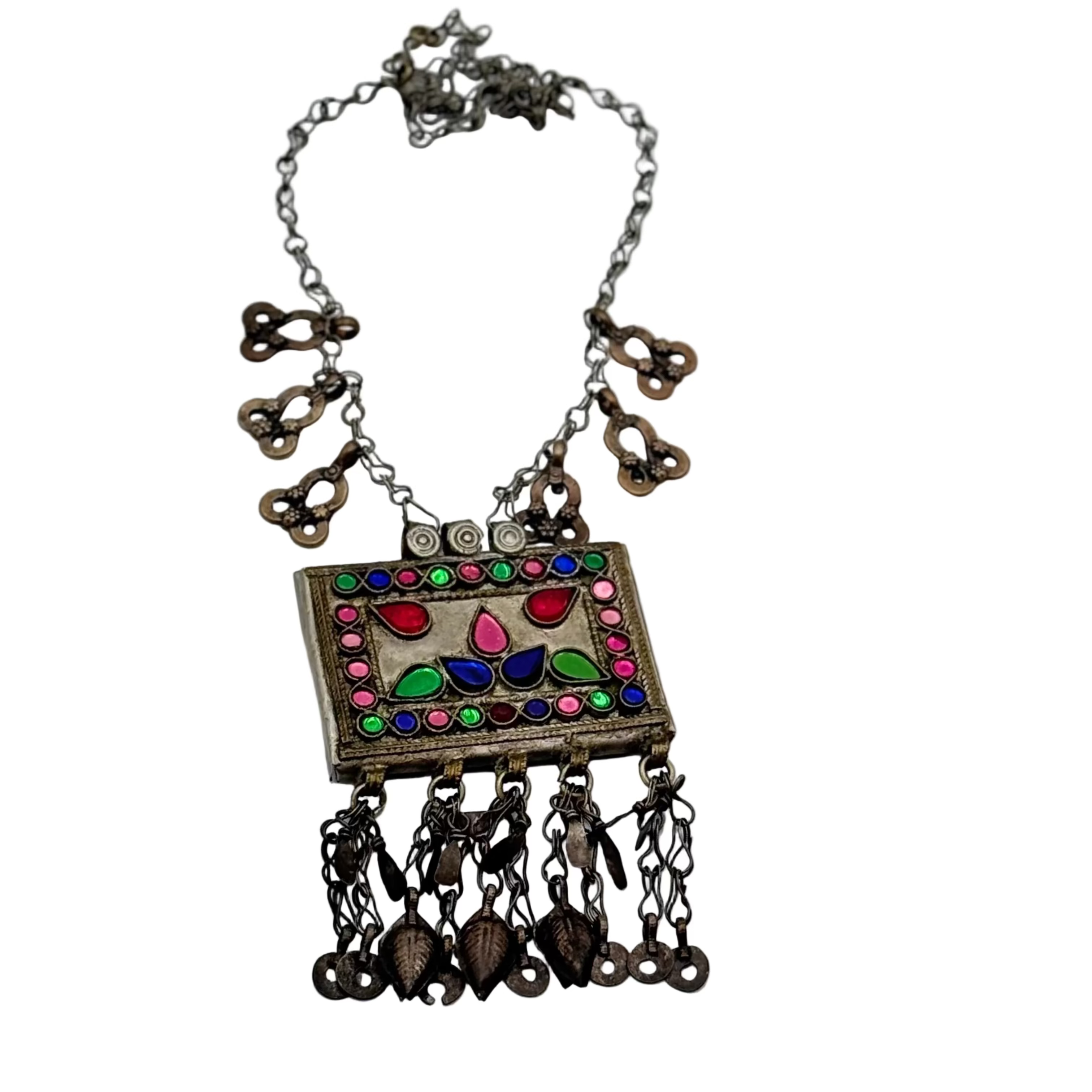 Vintage Afghan Pendant  Necklace