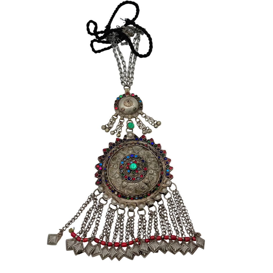 Vintage Afghani Kuchi Statement Beaded Necklace