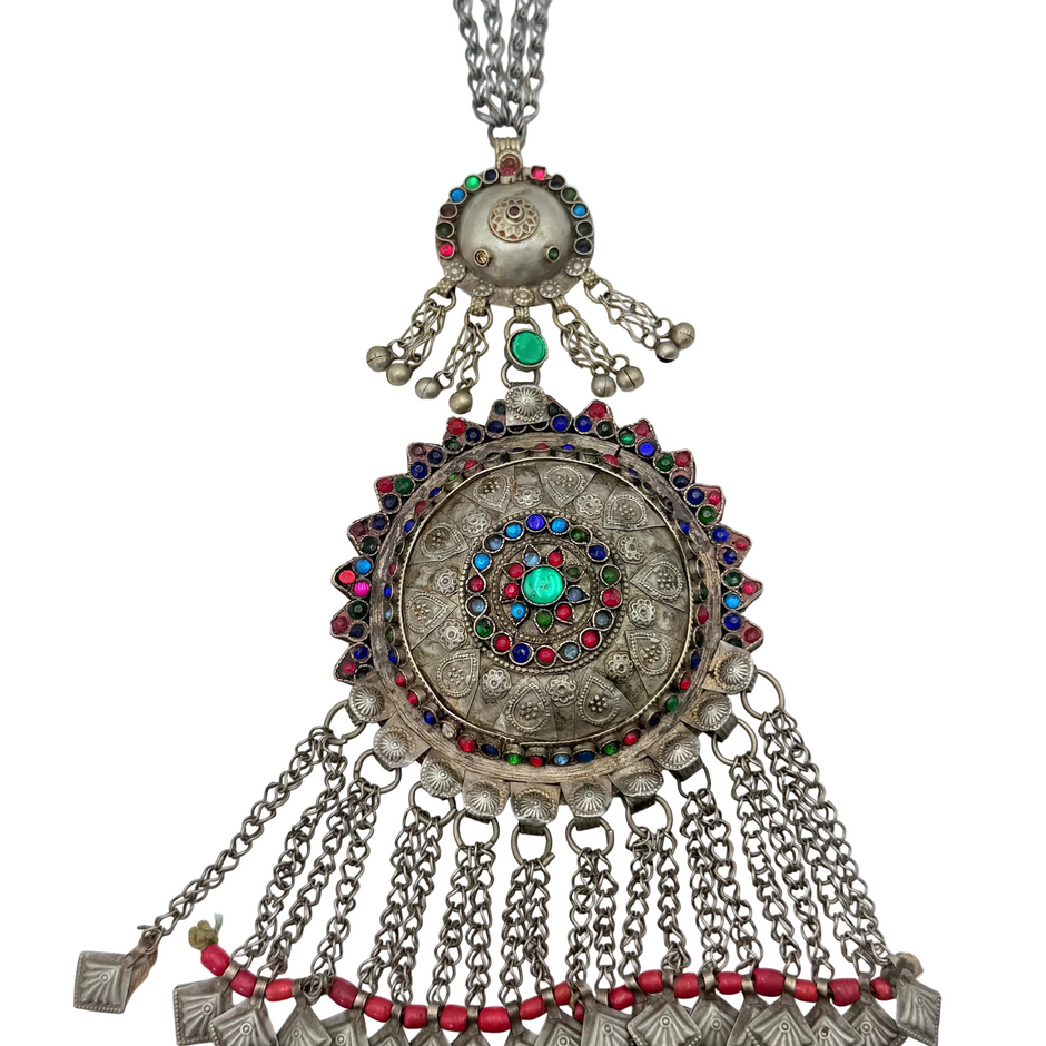 Vintage Afghani Kuchi Statement Beaded Necklace