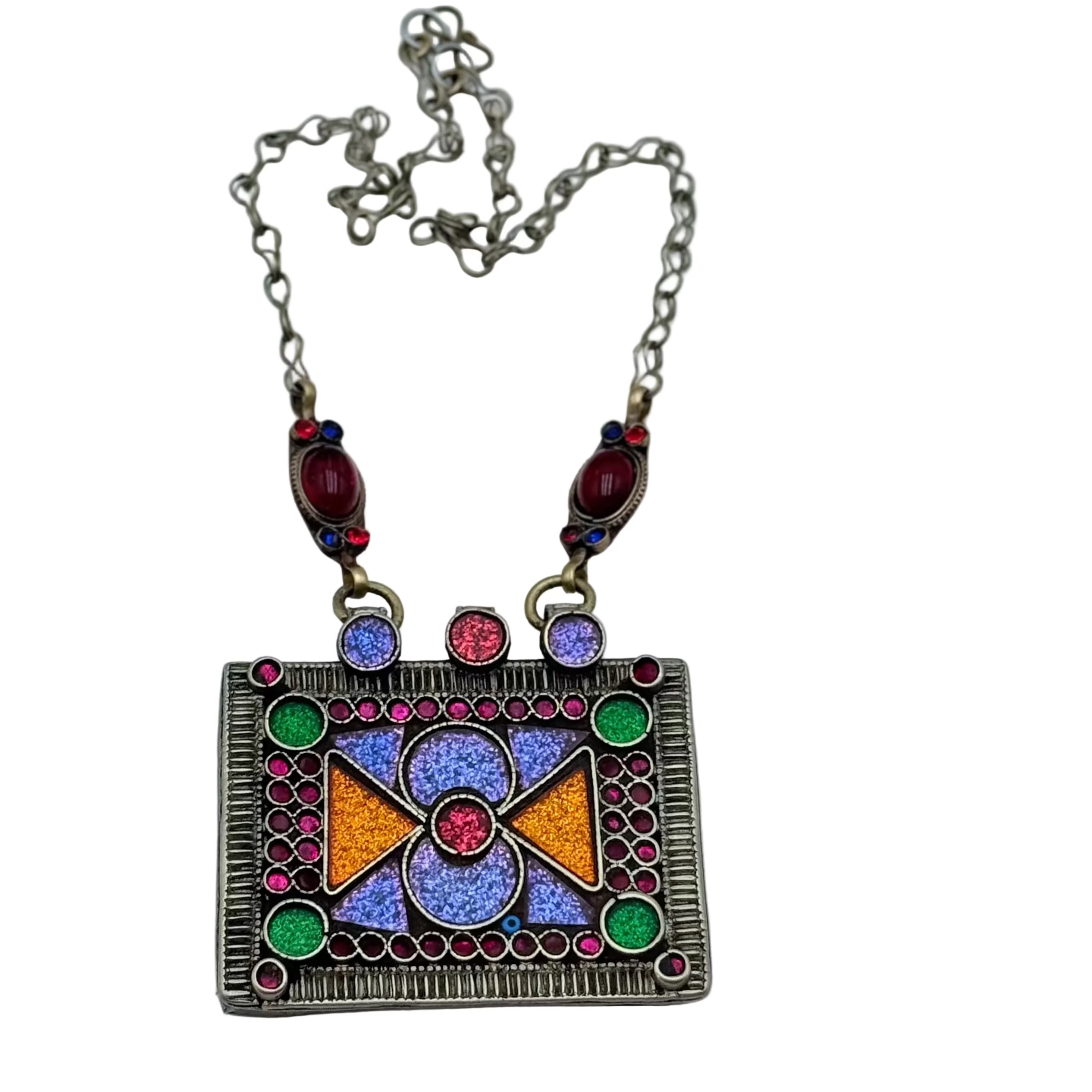 Vintage Afghan Pendant  Necklace