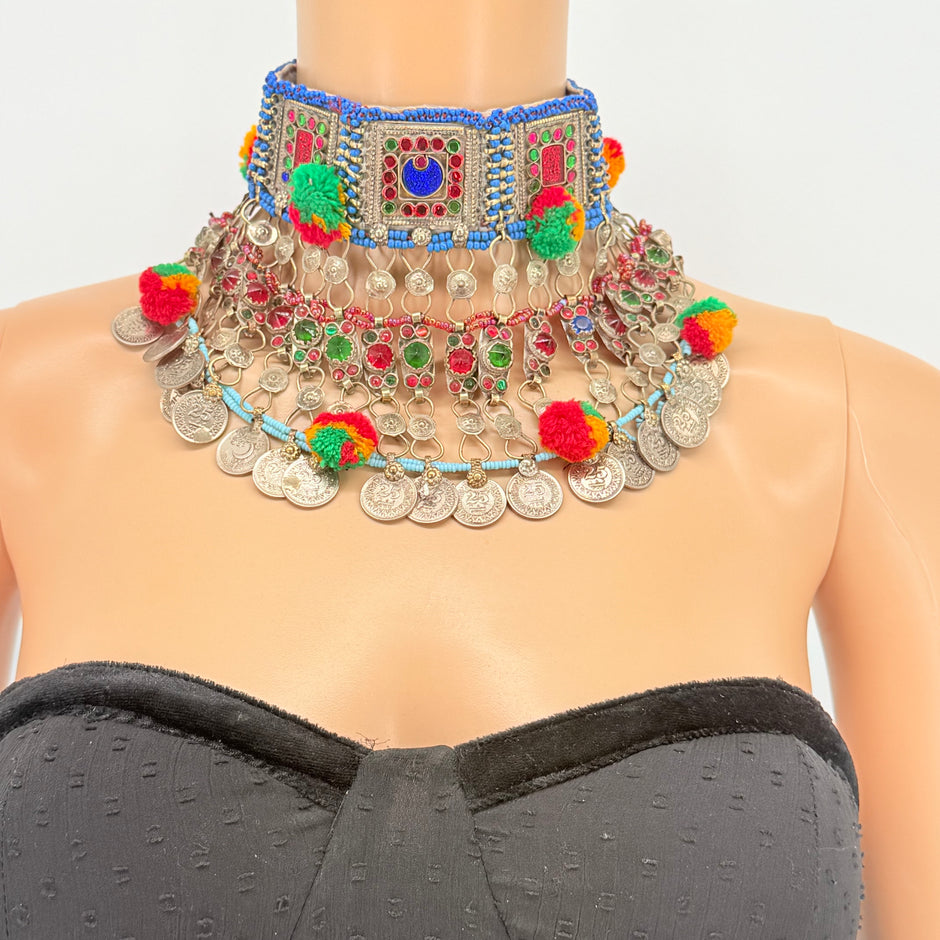 Vintage Afghan Tribal Choker Necklace