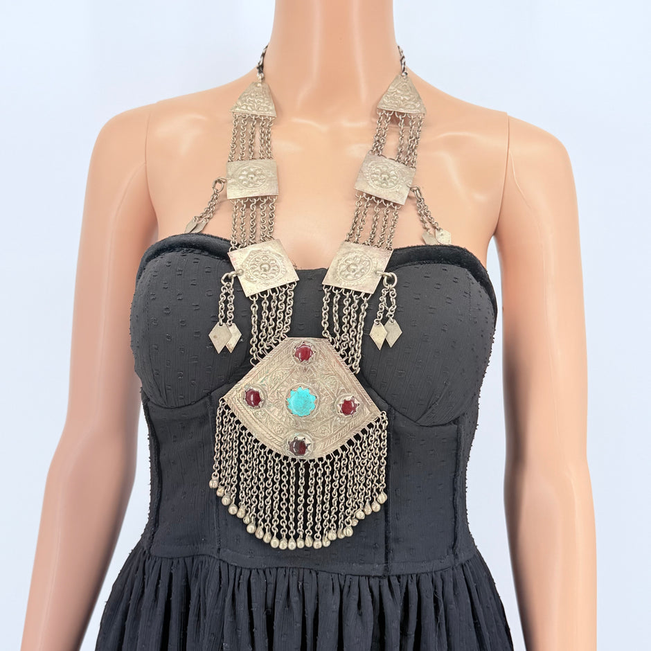 Vintage Afghan Bohemian Statement Pendant Necklace