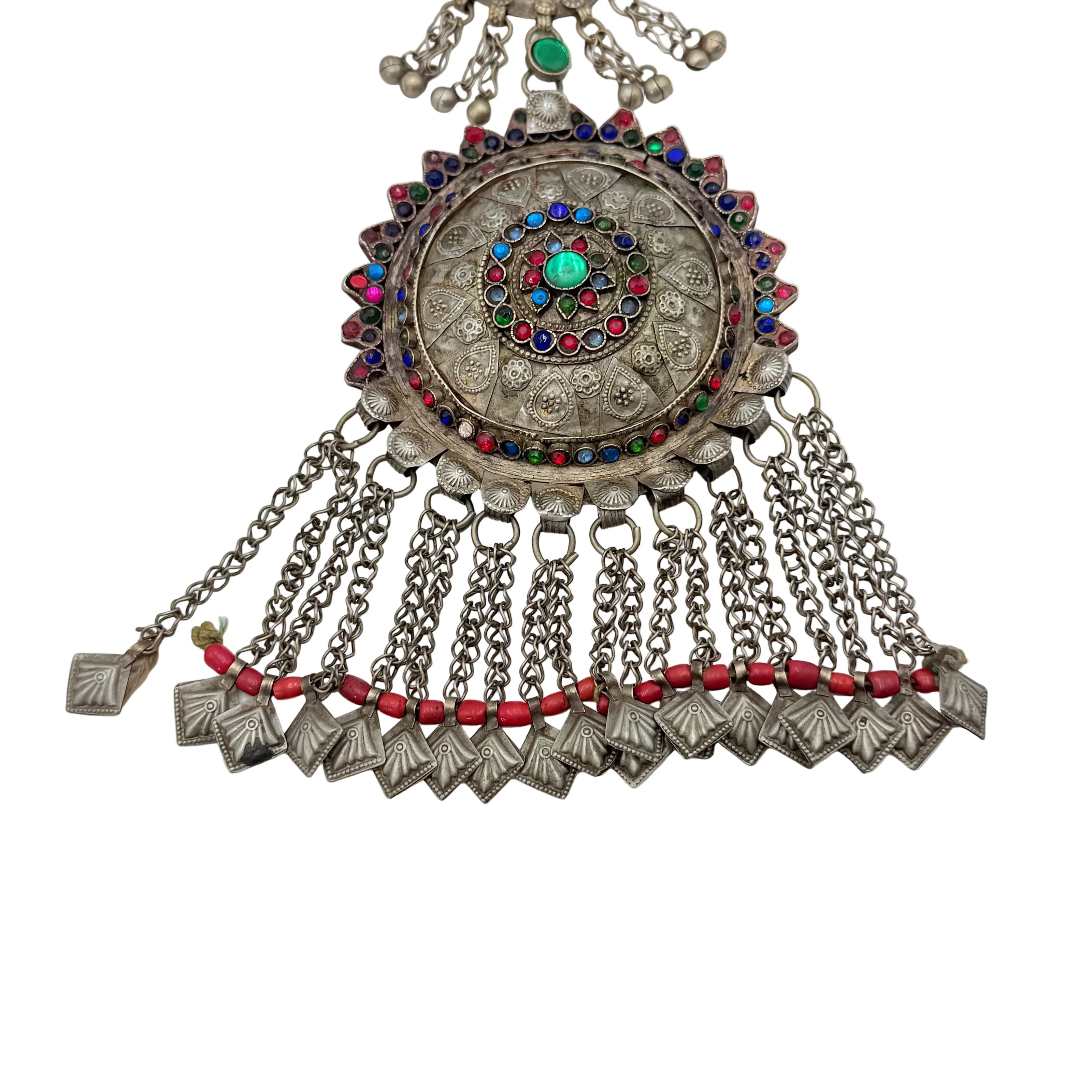 Vintage Afghani Kuchi Statement Beaded Necklace