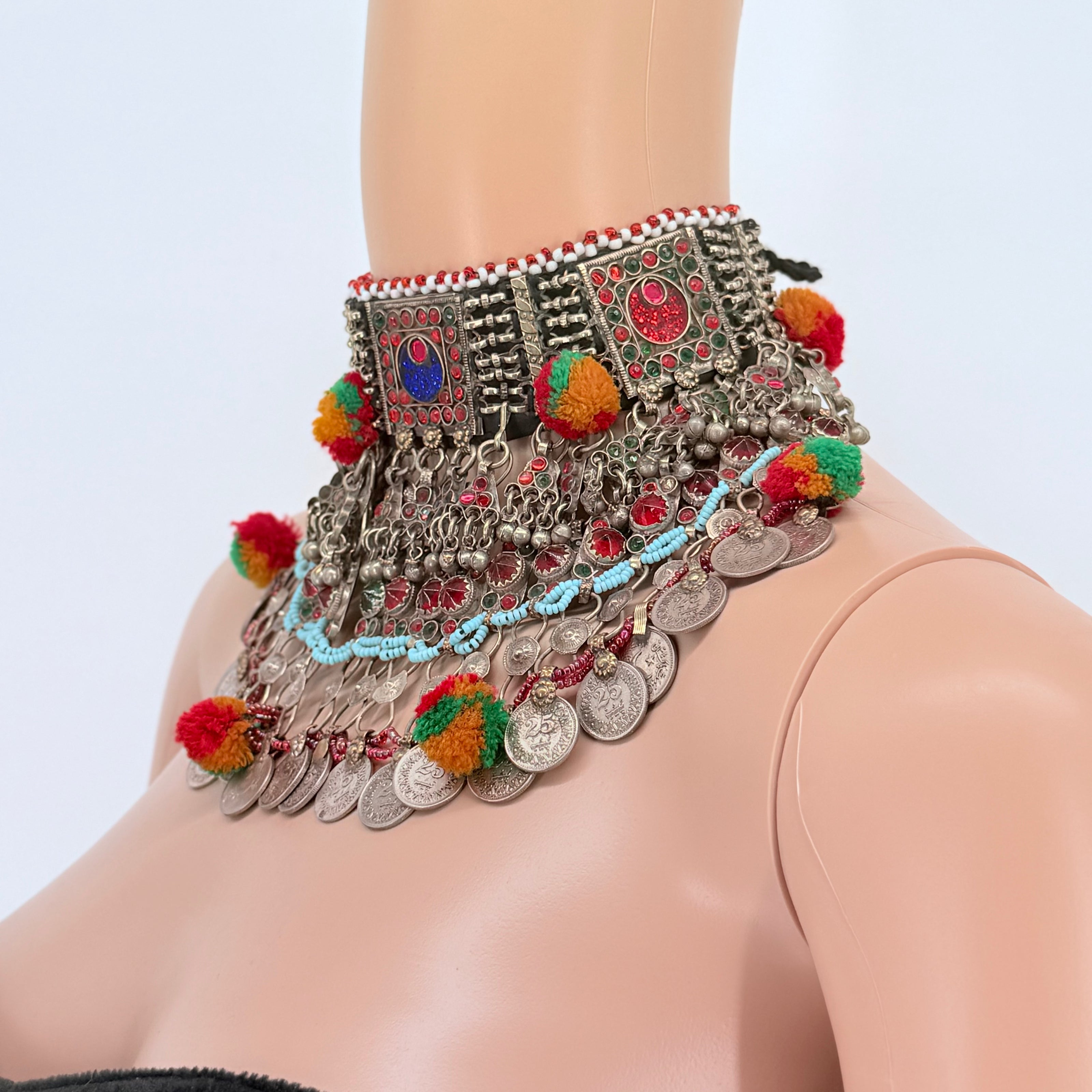 Vintage Afghan Tribal Choker Necklace