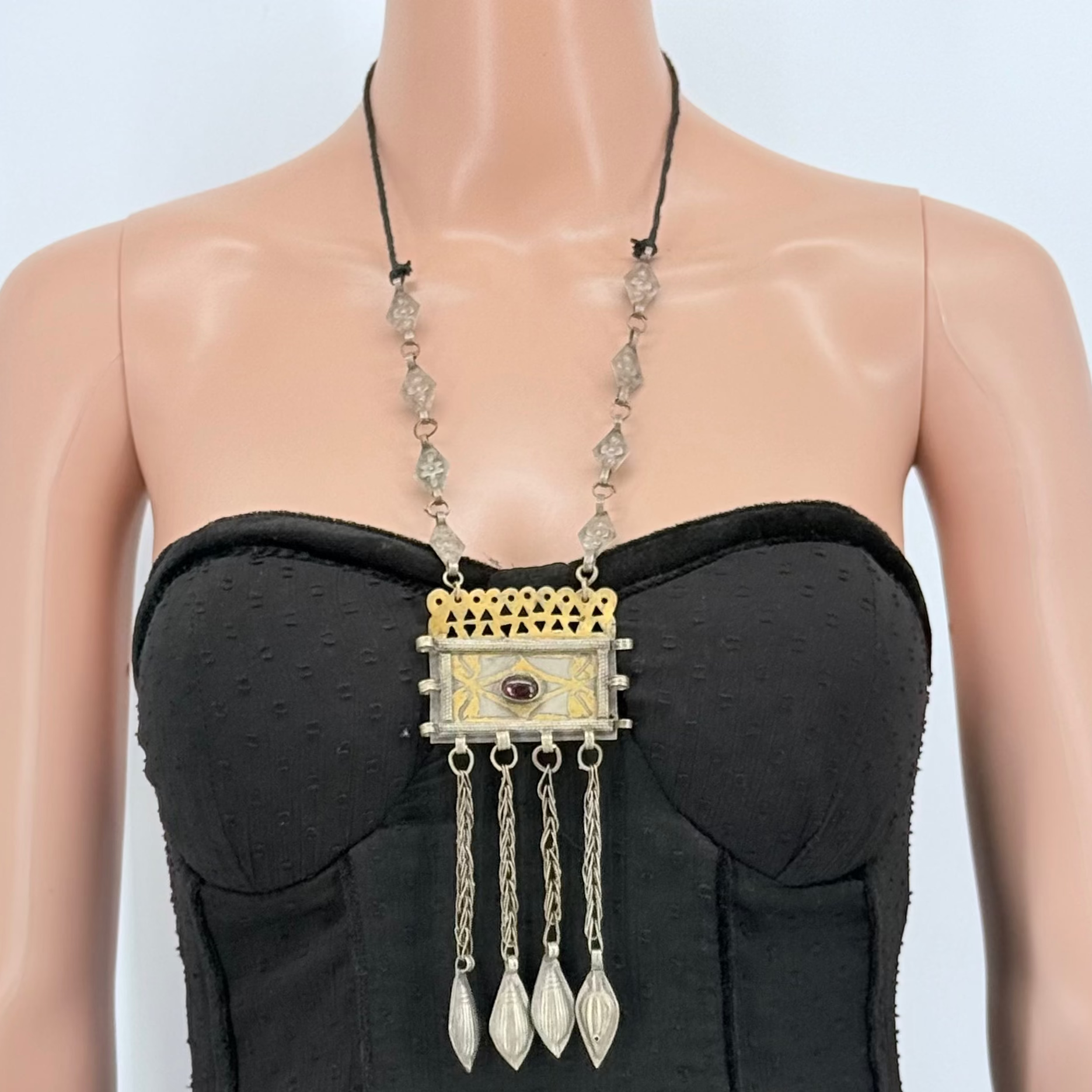 Vintage Afghan Pendant  Necklace